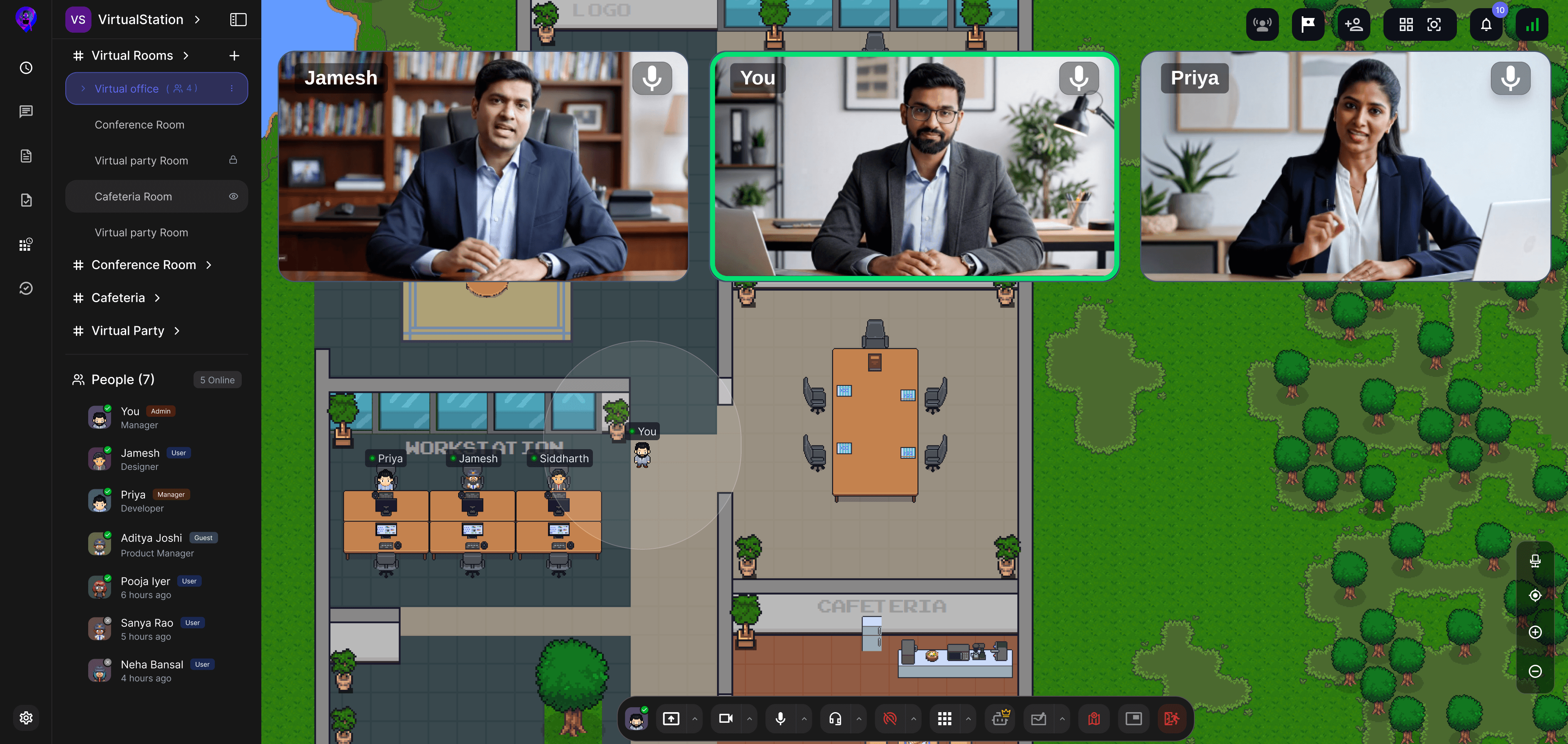 VirtualStation team dashboard overview